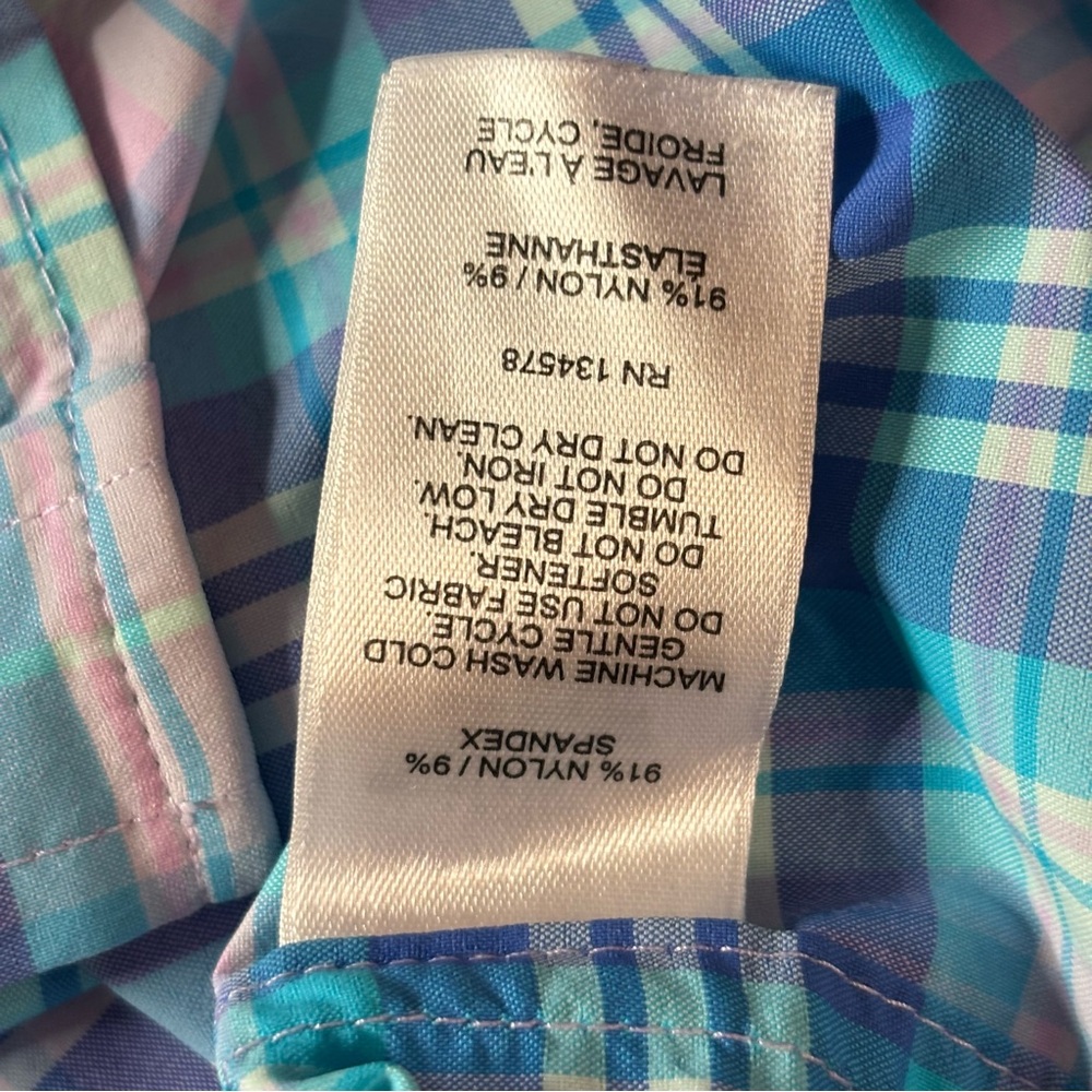 Vineyard Vines On the Go Performance Sz XXL Button Pastel Plaid Shirt Sz XXL - Picture 5 of 11